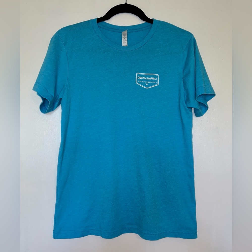Destin Marina bright blue unisex t-shirt size medium - Picture 3 of 5